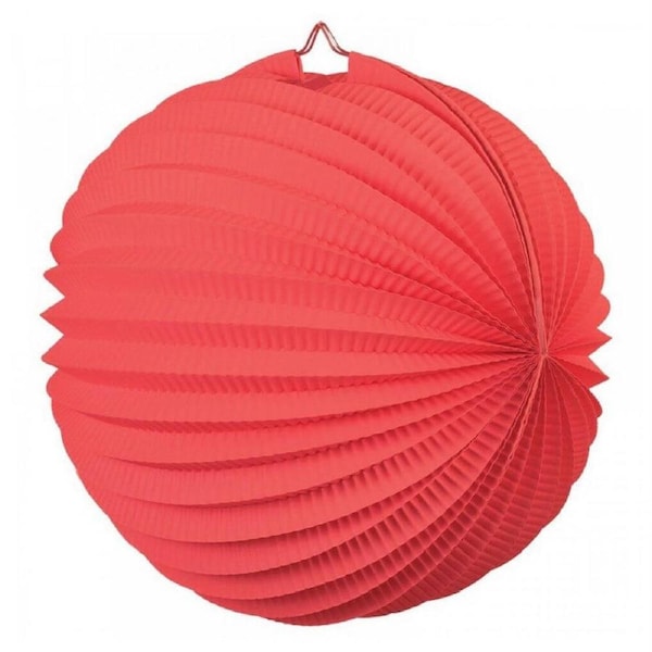 Red Accordion Paper Lantern Ball