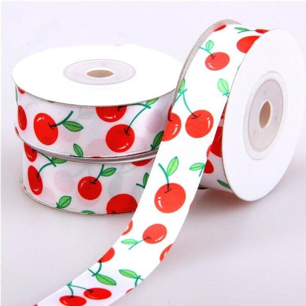 Cherry Satin Ribbon Spool 10 Yards