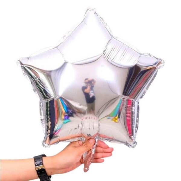 18-inch Metallic Silver Star Foil Balloon