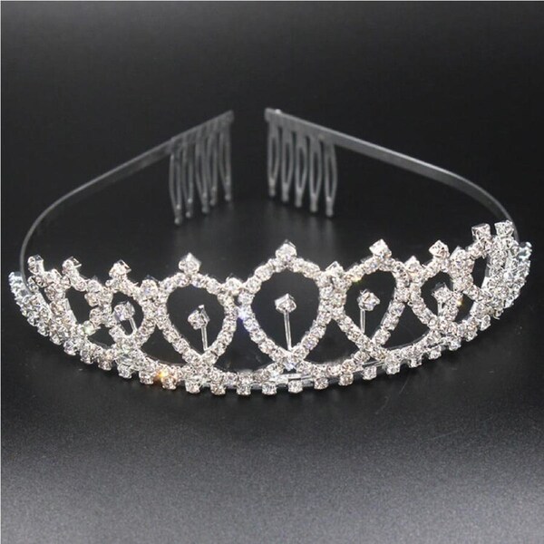 Sparkling Rhinestone Silver Metal Tiara