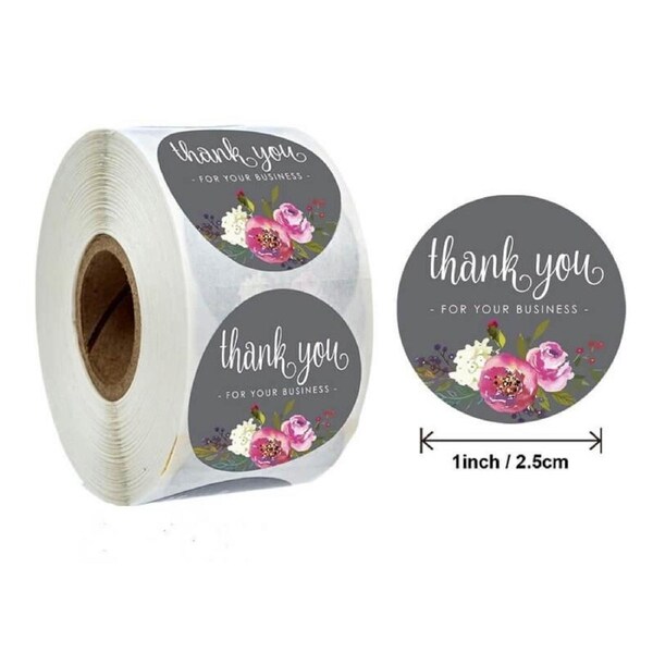 Peony Bouquet Thank You For Your Business Stickers 50pk