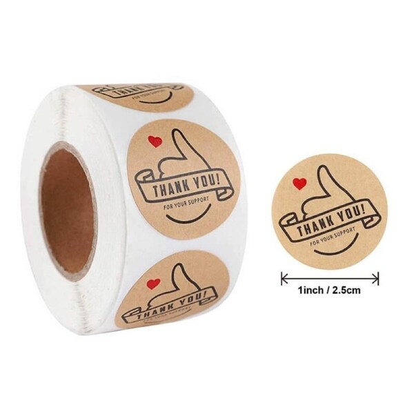 Kraft Thank You For Your Support Thumbs Up Stickers 50pk