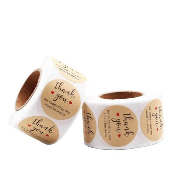 Kraft Thank You For Supporting Our Small Business Stickers 50pk