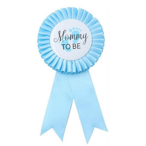 Baby Blue 'Mommy To Be' Ribbon Badge