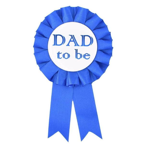 Dark Blue 'Dad To Be' Ribbon Badge