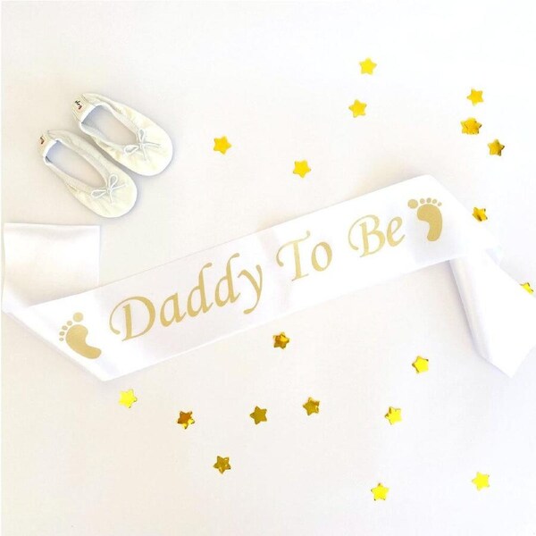 White 'Daddy To Be' Gender Reveal Sash