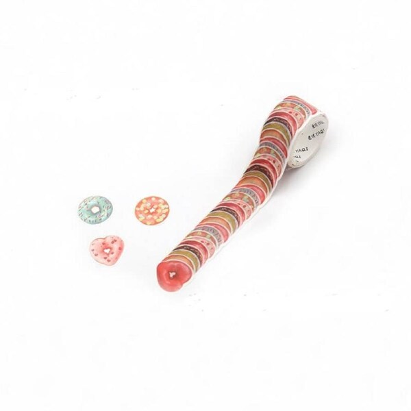 Donut Washi Tape Sticker Roll 8 Design 200pk