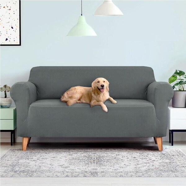 2/3/4 Seater Artiss Sofa Covers Couch Covers Slip Cover Stretch Grey Burgundy - 3 Seater