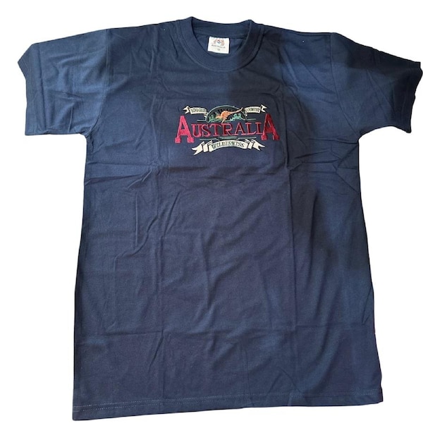Mens Australia Wilderness T Shirt Souvenir Tee Top 100% Cotton - Navy Blue XS