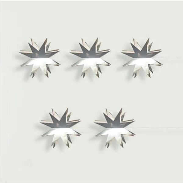 Metallic Silver 3D Star Paper Garland 2m