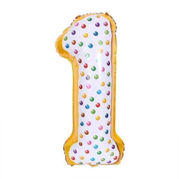 32-inch Giant Donut Number 1 Foil Balloon