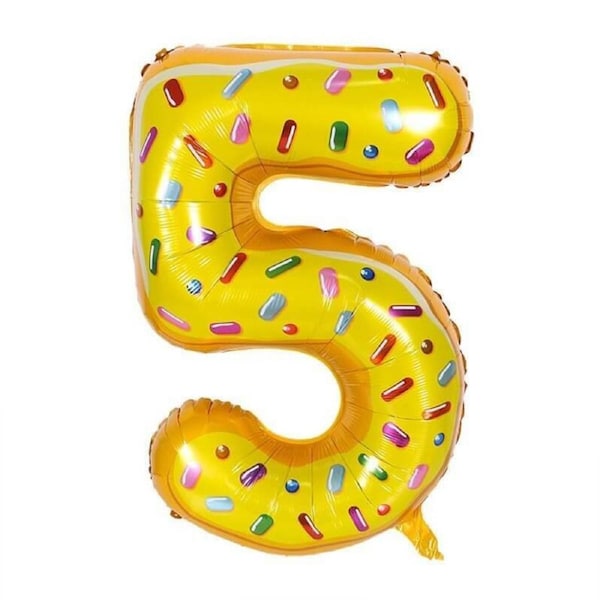 32-inch Giant Donut Number 5 Foil Balloon