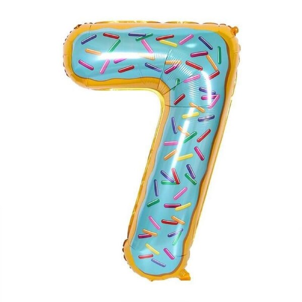 32-inch Giant Donut Number 7 Foil Balloon