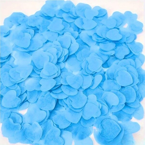 1.5cm Heart Paper Confetti Table Scatters - Blue