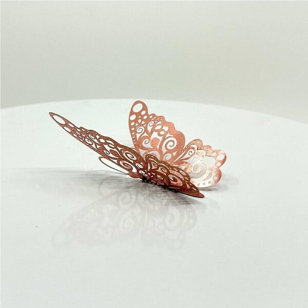 3D Removable Butterfly Wall Stickers 12pk - Rose Gold