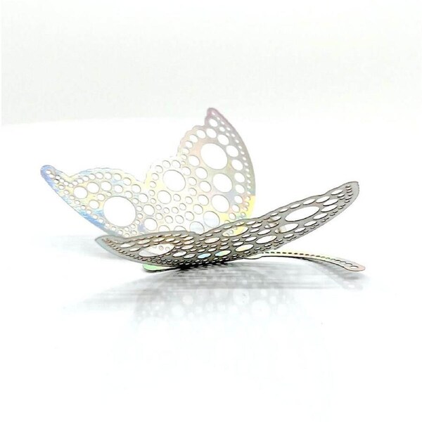 3D Removable Butterfly Wall Stickers 12pk - Silver