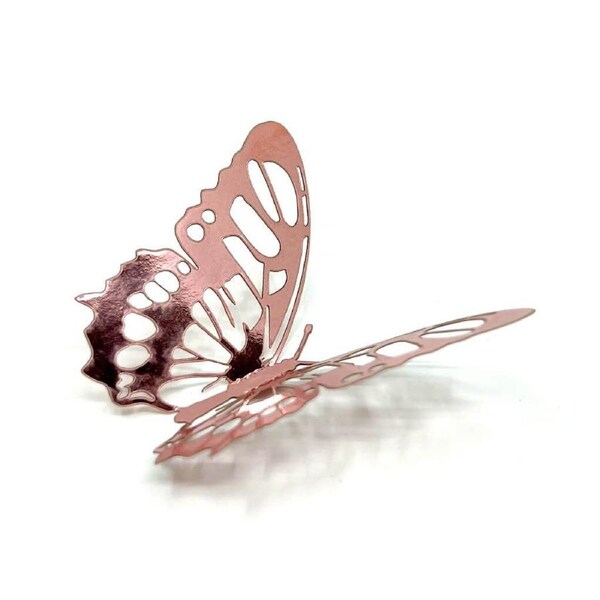 3D Removable Butterfly Wall Stickers 12pk - Rose Gold