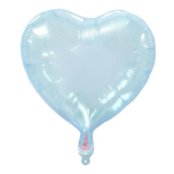 18-inch Crystal Pastel Blue Heart Foil Balloon