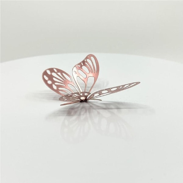 3D Removable Butterfly Wall Stickers 12pk - Rose Gold