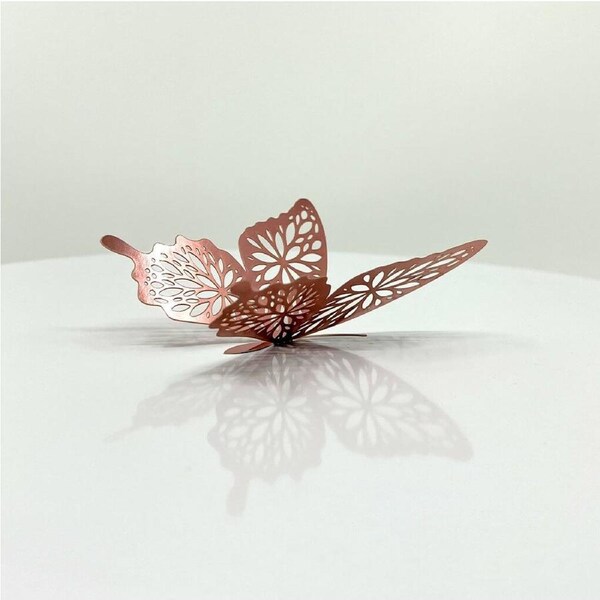 3D Removable Butterfly Wall Stickers 12pk - Rose Gold