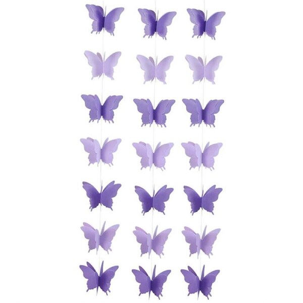 3D Purple Butterfly Paper Garland