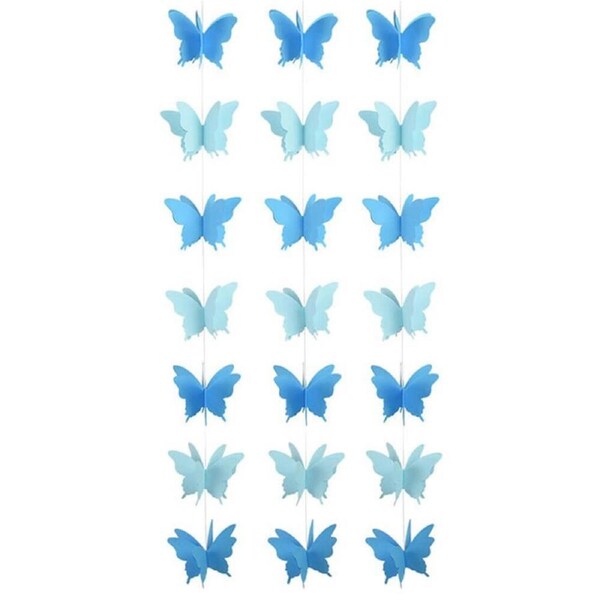 3D Blue Butterfly Paper Garland