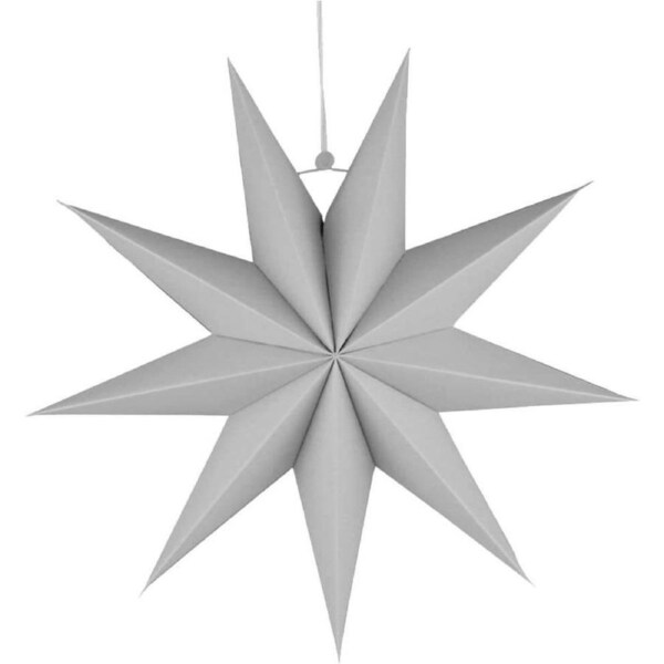 3D 30cm Nine-pointed Paper Star Lantern - Grey
