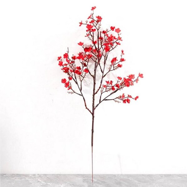Artificial Cherry Blossom Flower Branch - Red