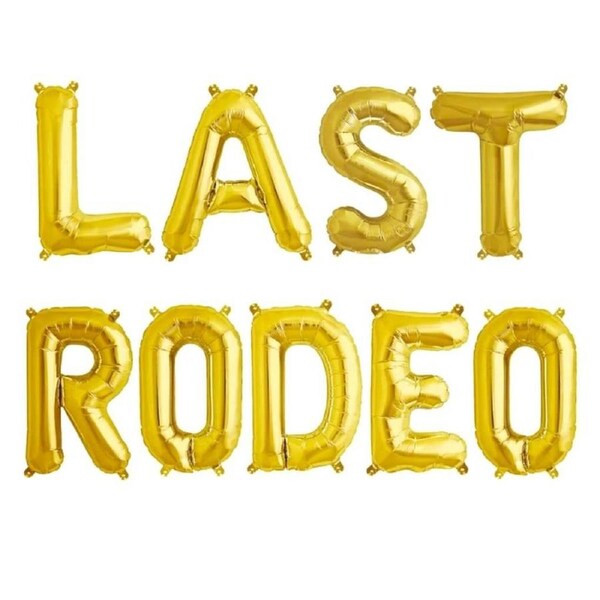 16-inch Gold LAST RODEO Hen Party Foil Balloon Banner