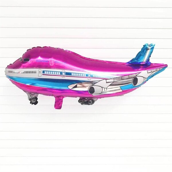 Large Pink Flying Airplane Foil Balloon