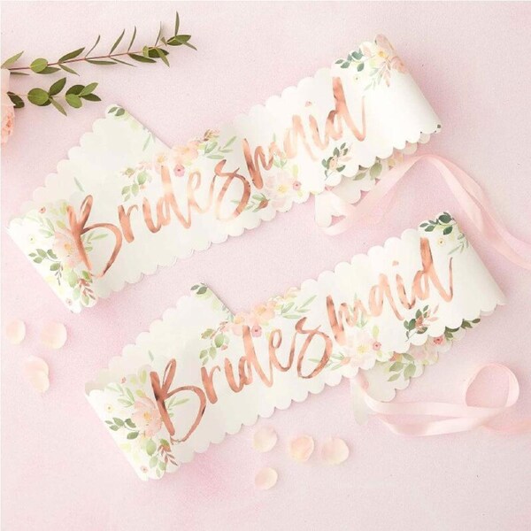 Floral Bridesmaid Sashes 2pk in Gift Box