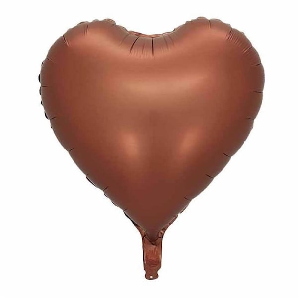 18-inch Matte Chocolate Heart Foil Balloon