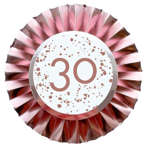 Rose Gold 30 Rosette Badge