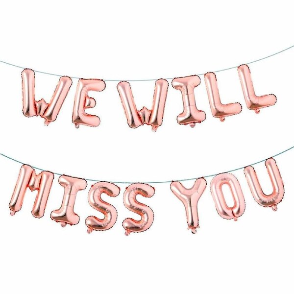 16-inch Rose Gold WE WILL MISS YOU Foil Balloon Banner