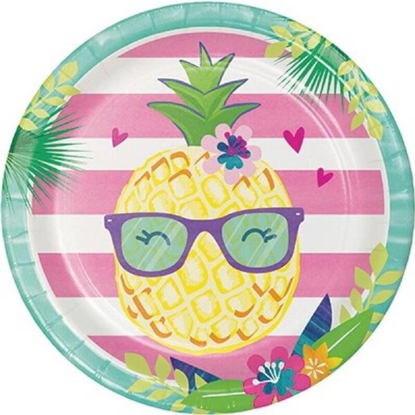 Pineapple N Friends Paper Dinner Plates 8pk