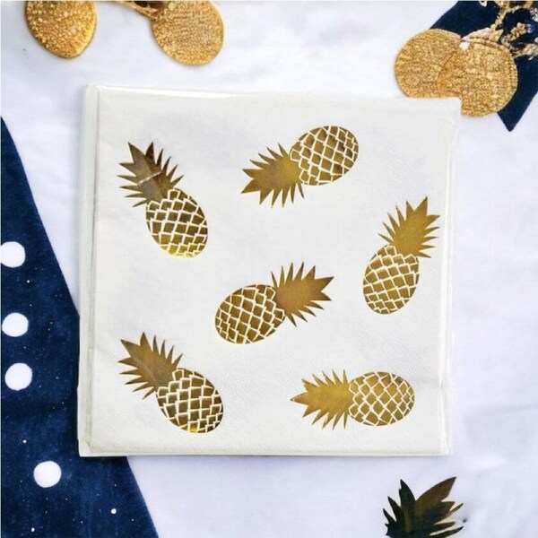 Golden Pineapple Paper Lunch Napkins 16pk