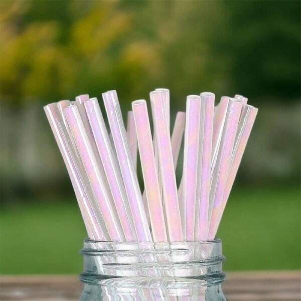 Iridescent Paper Straws 20pk