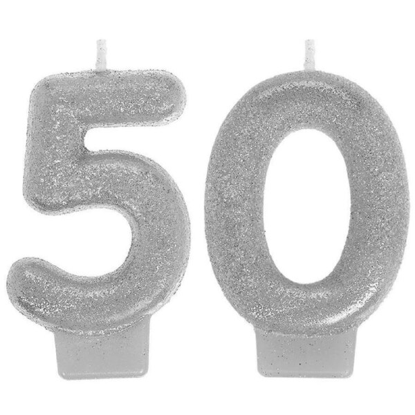 Sparkling Celebration Numeral Age 50 Candle