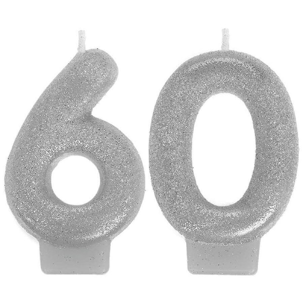 Sparkling Celebration Numeral Candles 60th Birthday
