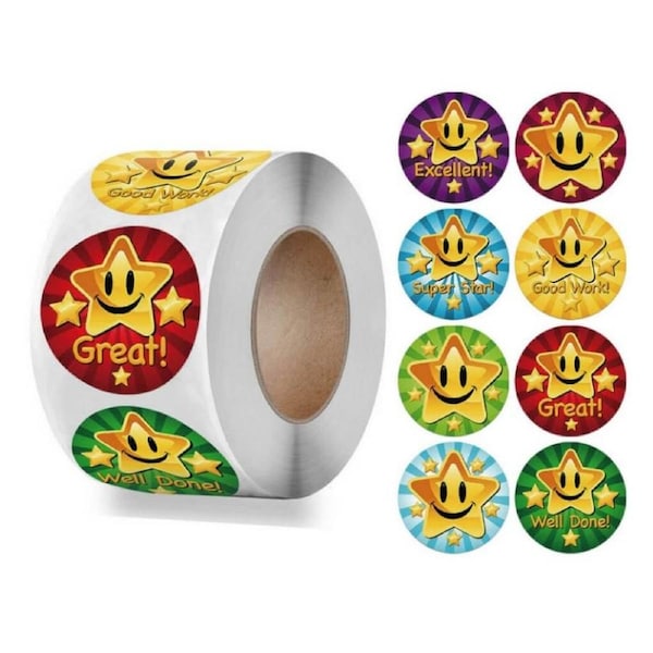 Student Incentive Stickers 50pcs - Motivational Star Labels