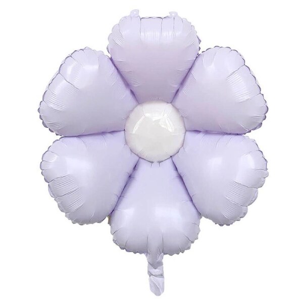 Pastel Lilac White Centre Daisy Flower Foil Balloon