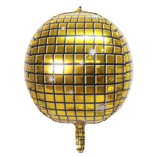 22-inch Metallic Gold Disco Ball ORBZ Foil Balloon