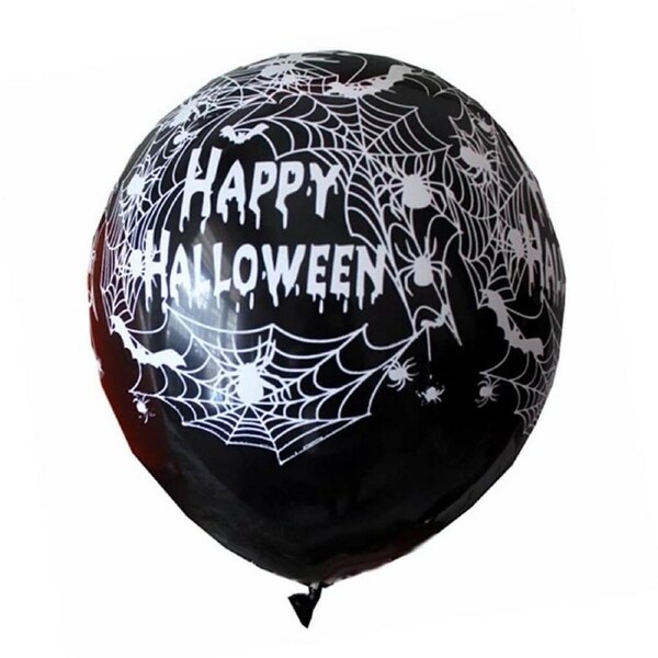 12-inch Halloween Spiderweb Black Latex Balloons 10pk