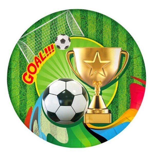 Soccer Goal Paper Plates 17cm 10pk