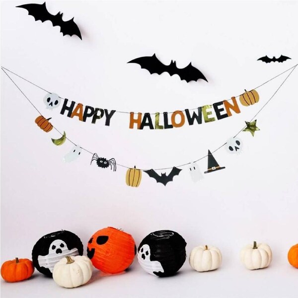 Happy Halloween Paper Banner Buntings 2pk