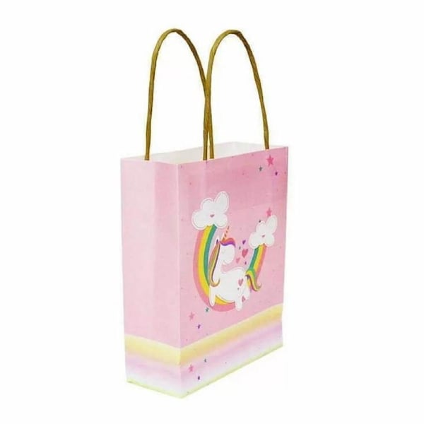 Pink Unicorn & Rainbow Paper Gift Bags 5pk