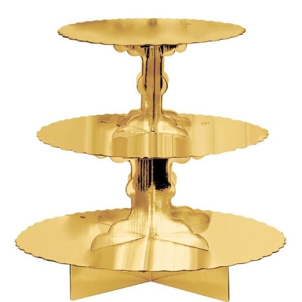 Cupcake 3 Tier Treat Stand - Gold