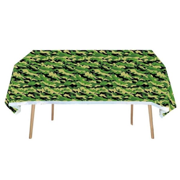 Rectangular Camouflage Plastic Table Cover