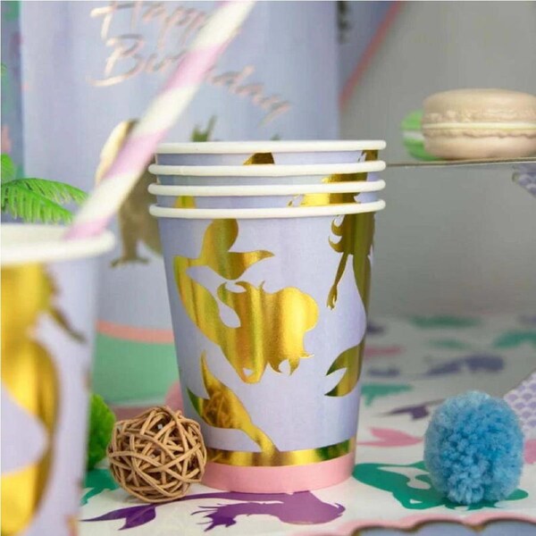 Mermaid Foil Paper Cups 8pk