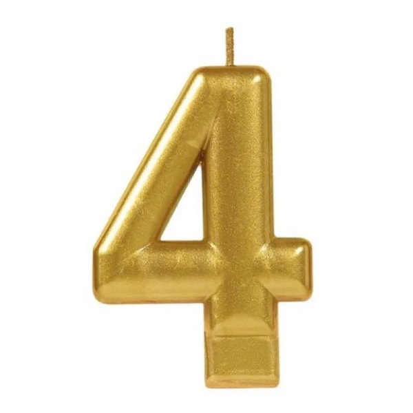 Metallic Gold Number 4 Candle
